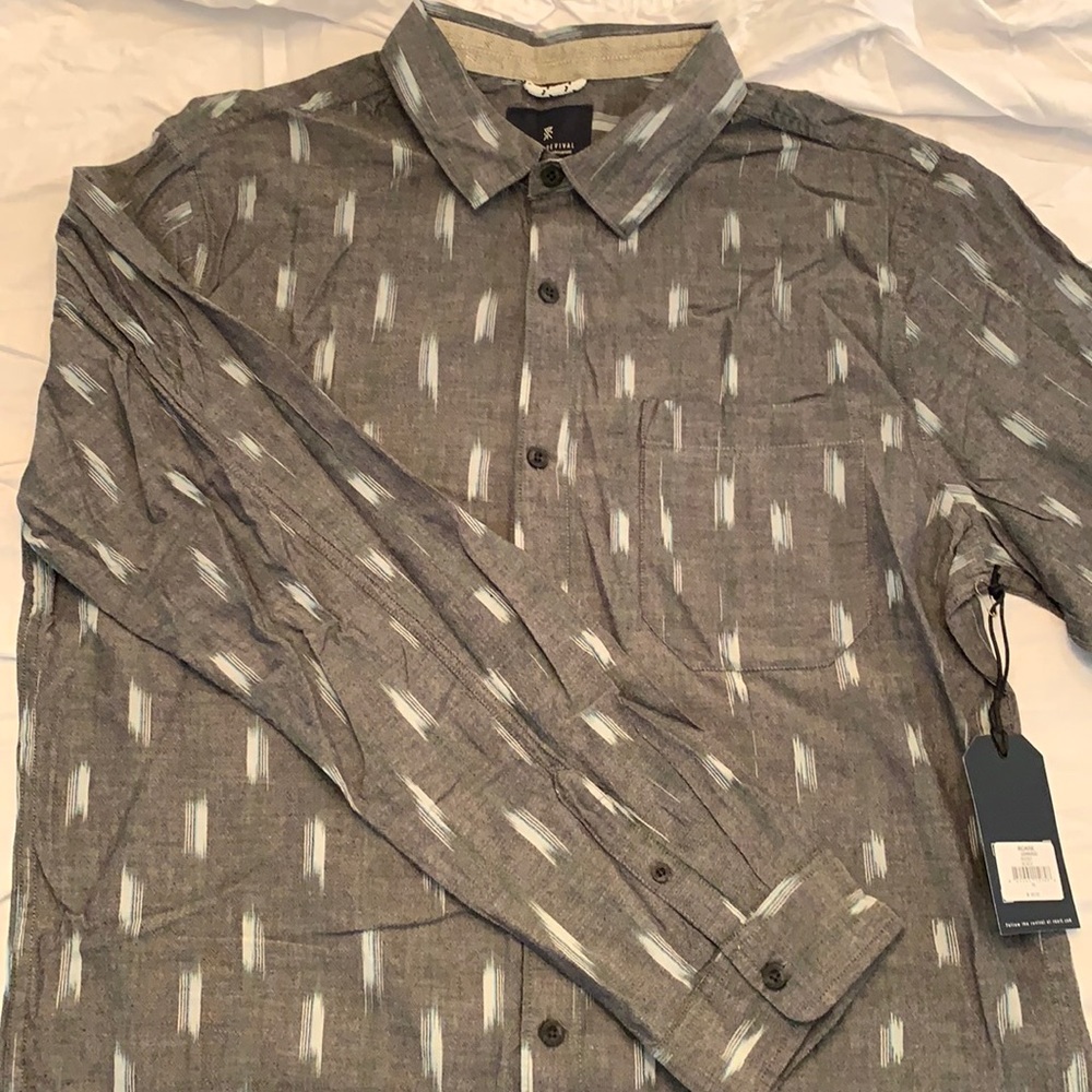 Grey. Long Sleeve Button Up